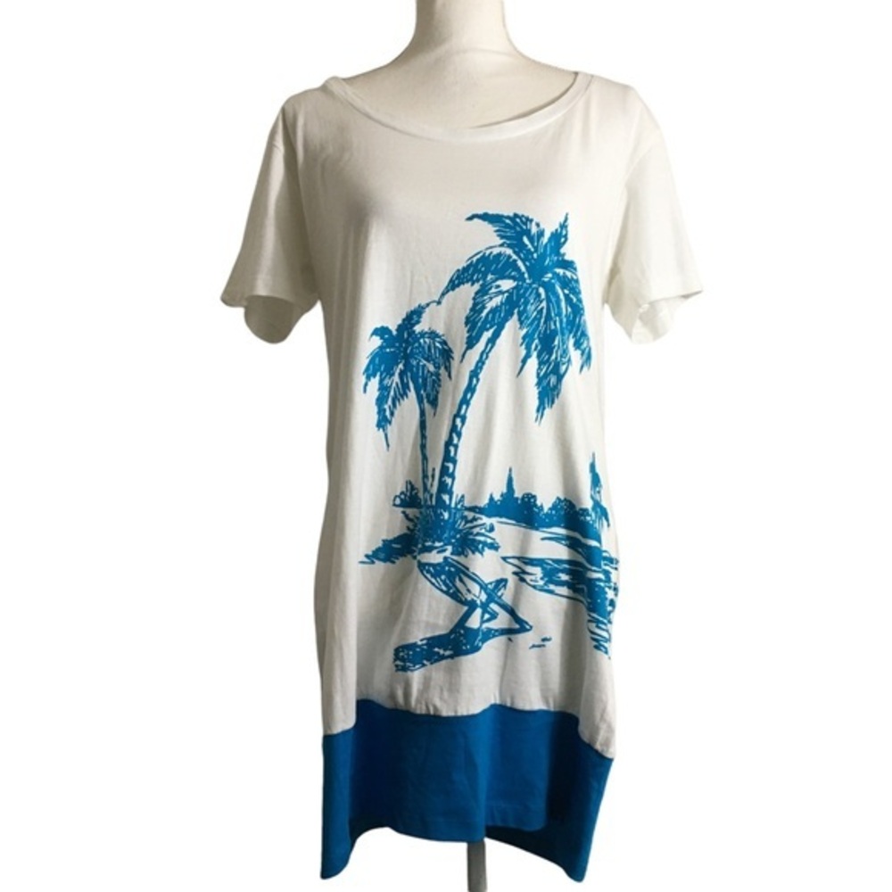 Ingear tropical print short sleeve tunic. Sz Medium. New